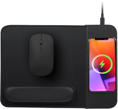 15W Wireless Charging Mouse Pad with Wrist Support, Fast Qi Wireless