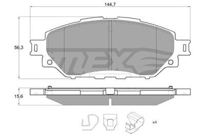 TOMEX BRAKES КОЛОДКИ ТОРМОЗНЫЕ TOYOTA HILUX VIII 15- ПЕРЕД