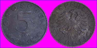 Austria 5 groszy 1968 r 45