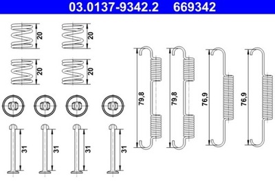 MUELLE ZAPATAS DE FRENADO DB W470 2,3-3,0 D 17- 03.0137-9342.2  