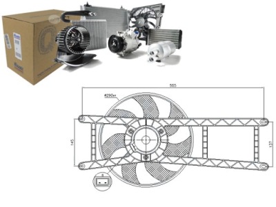 Вентилятор радиатора с корпус fiat panda 1.1-1. фото №1