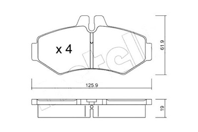 ZAPATAS DE FRENADO MERCEDES SPRINTER 96- PARTE TRASERA METELLI  