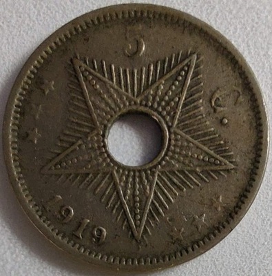 1591c - Kongo Belgijskie 5 centymów, 1919