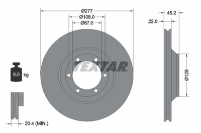 2X DISCO DE FRENADO HYUNDAI PARTE DELANTERA GALLOPER 2,5 TD/3,0 98-03 92149400  