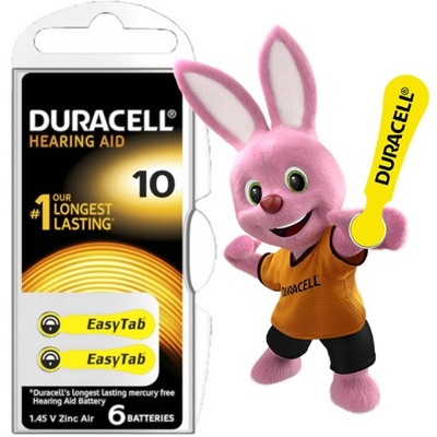 6x BATERIE DURACELL DO APARATÓW SŁUCHOWYCH 10 PR
