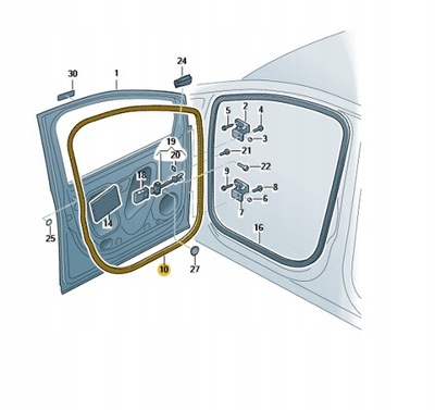 VW УПЛОТНИТЕЛЬ ДВЕРЬ ВНЕШНЯЯ OE 7N0837701C