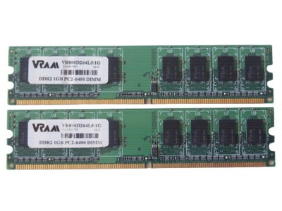 Pamięć DDR2 2GB 800MHz PC6400 Goodram/Vram 2x 1GB