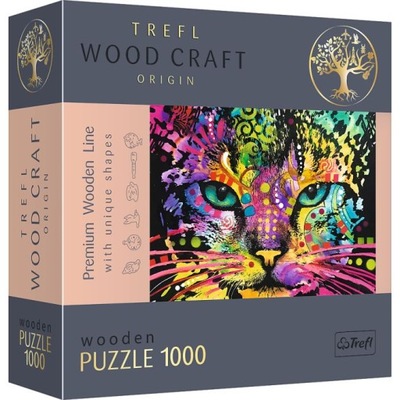 Puzzle drewniane - Kolorowy Kot -1000 el - Trefl Wood Craft