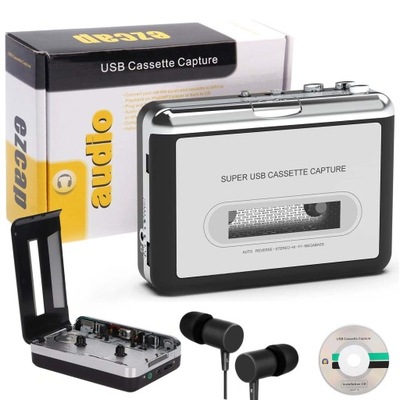 WALKMAN, ODTWARZACZ KASETOWY, KASET, PRZENOŚNY RETRO KONWERTER + SŁUCHAWKI