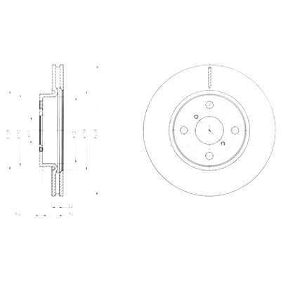 DRIVE+ ДИСКИ ТОРМОЗНЫЕ ТОРМОЗНЫЕ 2 ШТУКИ. ПЕРЕД TOYOTA YARIS 1.4D 05-12