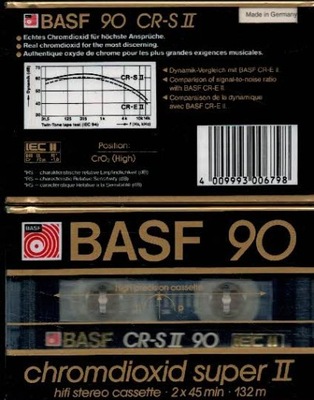 BASF 90 CR-S II kaseta magnetofonowa chromdioxid NOWA