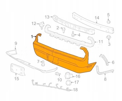 PARAGOLPES TRASERO DODGE CHALLENGER 15- 68259761AA NUEVO  