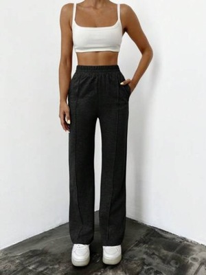 SPODNIE DAMSKIE CZARNE DRESOWE WYSOKI STAN S ŁNG