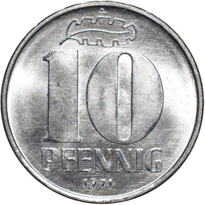 NRD 10 pfennig 1971 Stan I/-I Menniczy