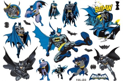 Tatuaże Batman duży zestaw Batmobil DC Comics PL