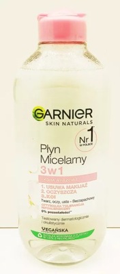 GARNIER SKIN NATURALS PŁYN MICELARNY 3W1 DO SKÓRY WRAŻLIWEJ DO DEMAKIJAŻU