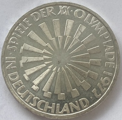 Niemcy, RFN 10 marek 1972 Olimpiada srebro *209