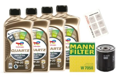 Фильтр масла mann + масло 0w20 total ineo peugeot partner 3 iii rifter 1.2 фото №1