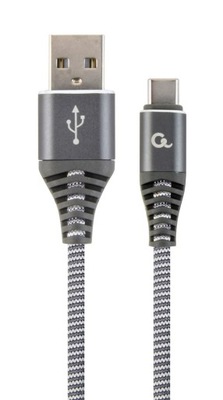 GEMBIRD PREMIUM KABEL USB-C 2.0 (AM/CM) METALOWE WTYKI, OPLOT NYLONOWY 1M,