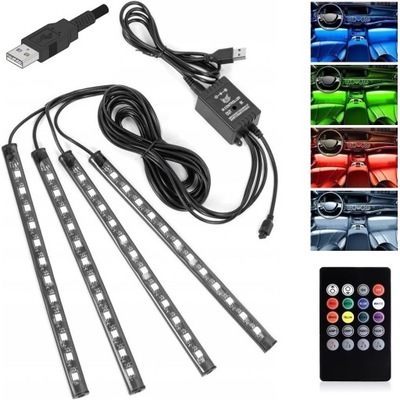 CORREAS DIODO LUMINOSO LED USB - ILUMINACIÓN LEDOWE LEDY INTERIOR AUTO CINTA CABINAS COCHE  