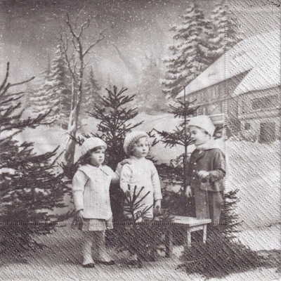 SERWETKA do decoupage 33x33cm - Christmas Children 1szt