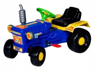 Traktorek traktor jeździk dziecięcy BJ Plastik Niebieski 3+