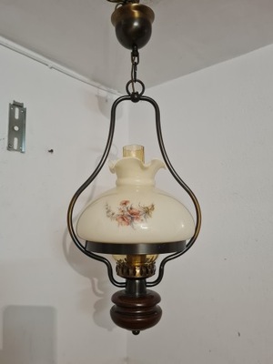 Stylowa lampa klosz w kwiaty Żyrandol