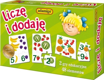 Adamigo LICZĘ I DODAJĘ 2 gry edukacyjne wiek 5+