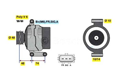 Bosch генератор ford fiesta v 1,3 01- ka 1,6 03- фото №1