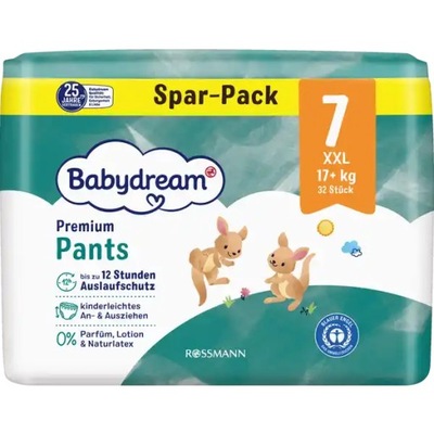 Babydream xxl 7 pieluchomajtki 32 szt. od 17 kg