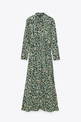 ZARA - zwiewna sukienka maxi w kwiaty - L