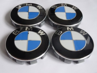 4 PIEZAS TAPACUBOS DEKLE EMBLEMATY AL LLANTAS BMW 68 MM 36136783536 BIALO NIEBIESKIE  