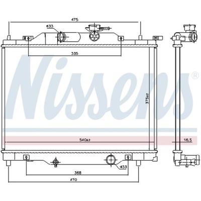 CHLODNICA, SISTEMA DE REFRIGERACIÓN DEL MOTOR NISSENS 606110  