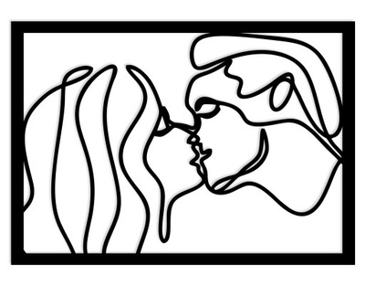 Ładny Obraz Ażurowy Pocałunek Twarz Włosy Panel 3D