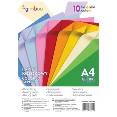 Papier ksero kolorowy A4 80g ryza 100 ark neonowe kolory
