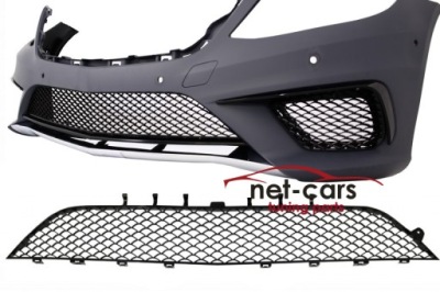 Решітка середня бампер mercedes s w222 -17 amg b фото №1