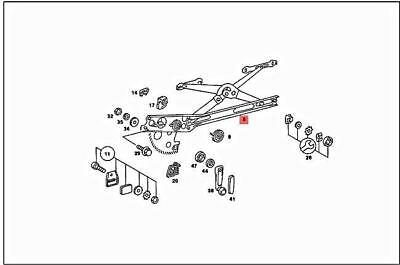 Механізм напрямна скло mercedes r107 ліва оригінальний номер фото №1