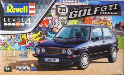 Zestaw: VW Golf GTI + farby klej pędzel - REVELL