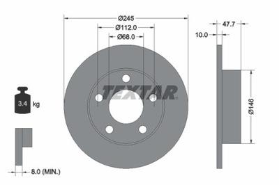 2X DISCO DE FRENADO VW PARTE TRASERA A4/PASSAT 92088503  