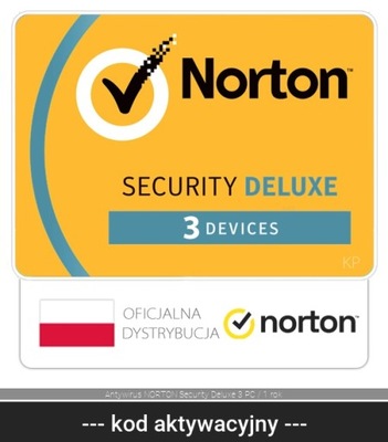 Antywirus NORTON Security Deluxe 3 PC / 1 rok