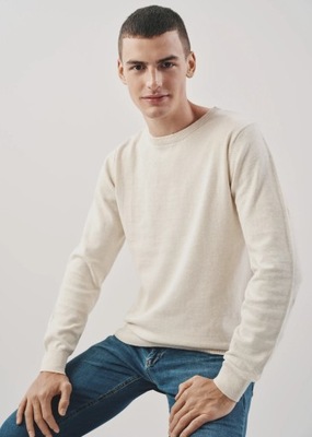OCHNIK Biały prosty sweter męski SWEMT-0114-11 r. M