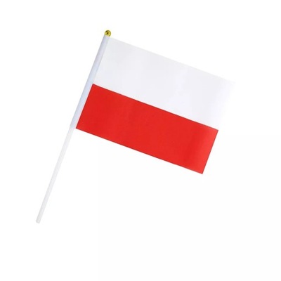 Flaga Polski mała chorągiewka 14 x 21 cm 100 sztuk