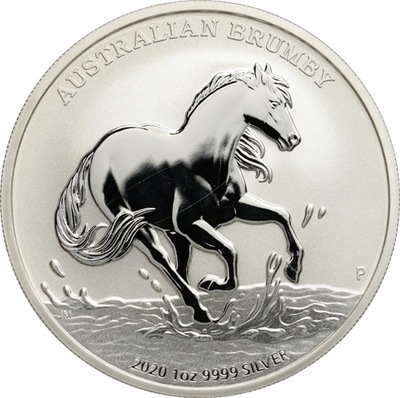 1. Australia, 1 dollar 2020, Australian Brumby, 1 oz Ag999 st. 1