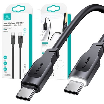 USAMS KABEL PRZEWÓD MOCNY 100W USB-C/USB-C DO SMARTFONA LAPTOPA 1.2m USB-C