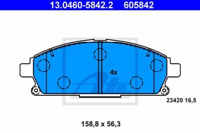 КОЛОДКИ ГАЛЬМІВНІ ПЕРЕД ATE 13.0460-5842.2