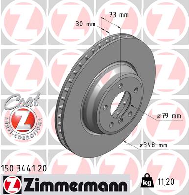 ZIMMERMANN 150.3441.20 ДИСК ТОРМОЗНОЙ