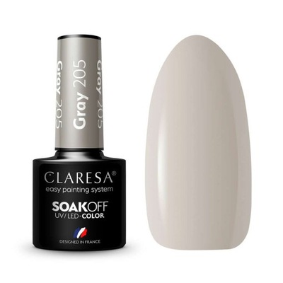 Claresa Lakier hybrydowy Gray 205 Soak Off UV/LED