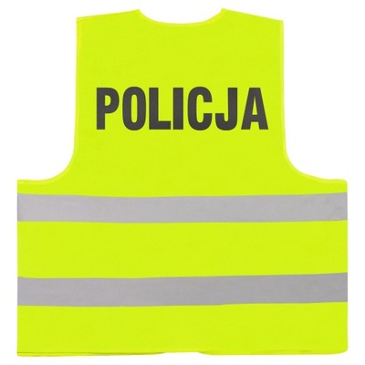 POLICYJNA KAMIZELKA ODBLASKOWA ŻÓŁTA NAPIS POLICJA