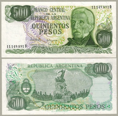 Argentyna 500 Pesos 1982 P-303c UNC