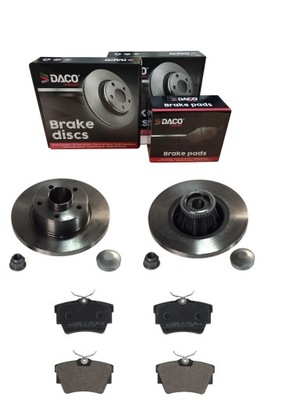 2X DISCOS + 4X ZAPATAS DACO PARTE TRASERA VIVARO PRIMASTAR TRAFIC ABS SÚPER CALIDAD !!!  